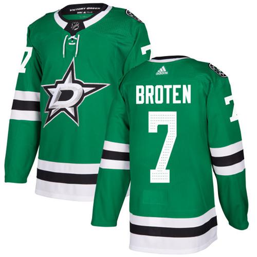 Adidas Men Dallas Stars #7 Neal Broten Green Home Authentic Stitched NHL Jersey->colorado avalanche->NHL Jersey